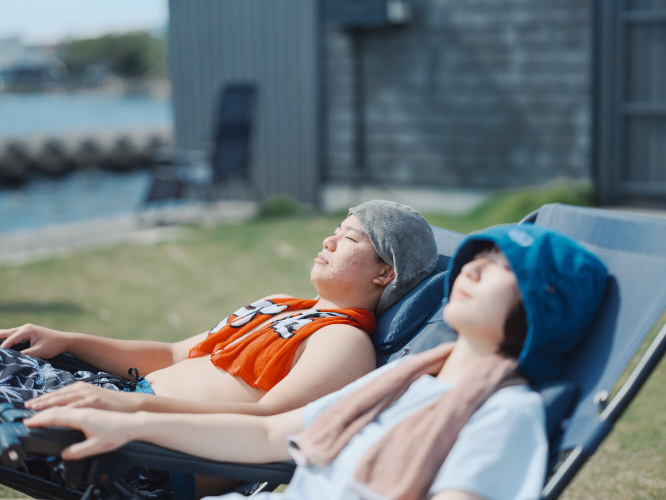 男女共有の外気浴エリア